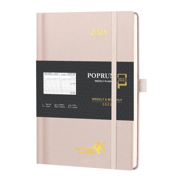 Buy cheap Light Pink 2023 Weekly Planner 80GSM Ivory Paper Leatherette Paper from wholesalers