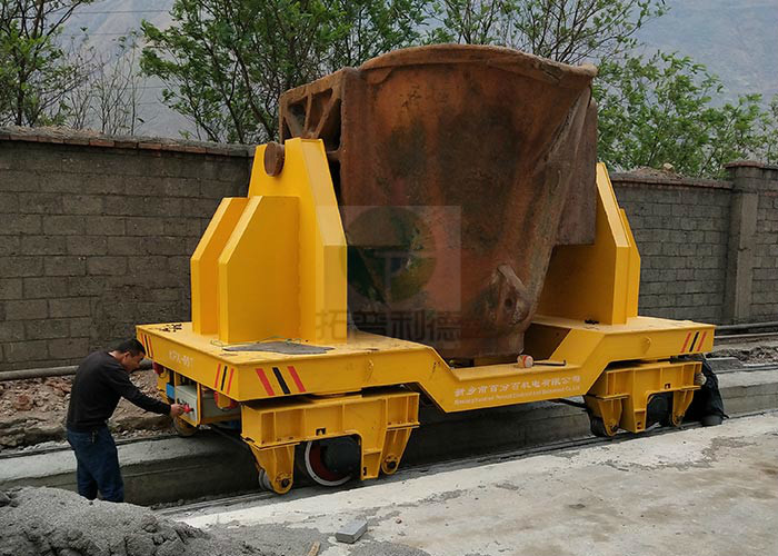 Operated conveniently aluminum steel hot copper molten ladle railway trailer