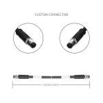 ROHS UL20554 26AWG cable ,BLACK PUR M12 Hybrid 4+4Pin Circular Connector
