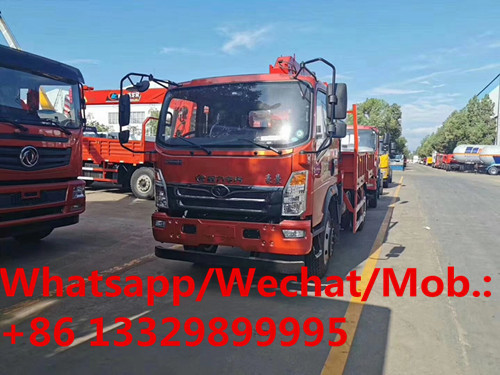 Buy cheap customized SINO TRUK HOMAN 4*2 LHD 5tons telescopic crane boom mounted on truck for sale, cargo truck with crane from wholesalers