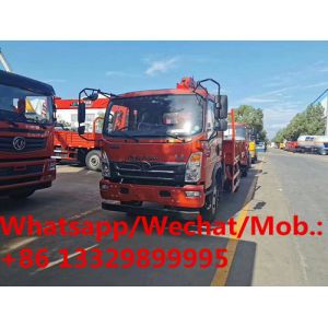 Buy cheap customized SINO TRUK HOMAN 4*2 LHD 5tons telescopic crane boom mounted on truck for sale, cargo truck with crane from wholesalers