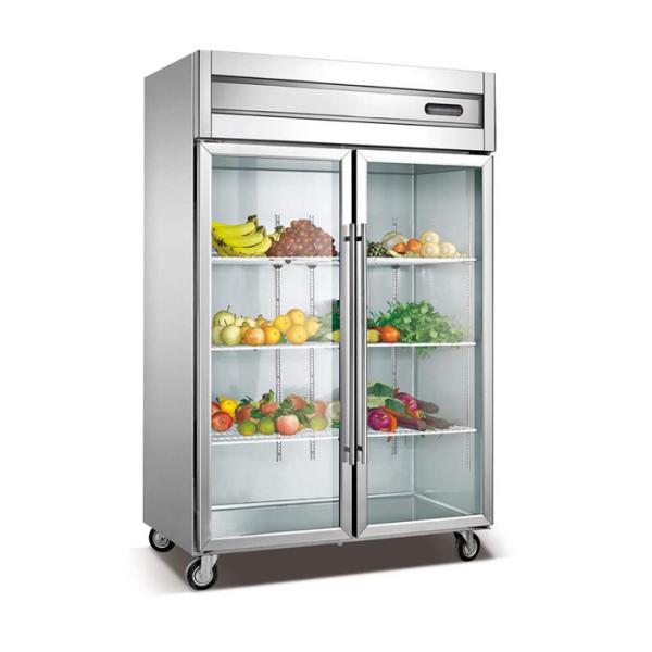 Buy cheap Air Flow System 360W SS Double Door Upright Chiller from wholesalers