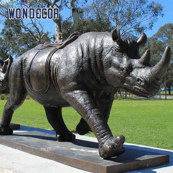 Buy cheap Human Sized Custom Bronze Sculpture Bronze Rhinoceros Sculpture Metal Casting from wholesalers