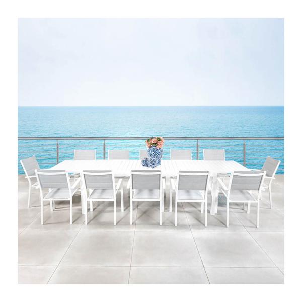 Buy cheap Modern Style Aluminum Outdoor Dining Set 12 Seat Armchair and Extendable Dining Table from wholesalers