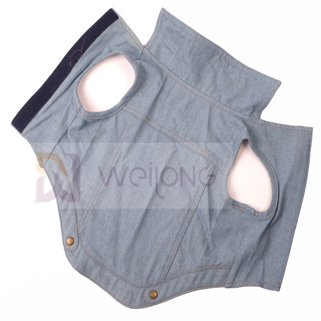 Spring Summer Pet Coat Blue Vintage Washed Pet Denim Jacket For Dog Cat