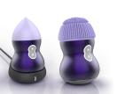 Portable Cleanser Face Machine 4 Replacement Heads Rechargeable Facial Massager