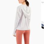 220gsm Women Yoga Jacket Windproof Cycling Jacket Zipper Adjustable Drawstring