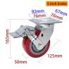 Buy cheap Red 5 Inch Heavy Duty Swivel Casters 125mm Caster Wheels 735-86 from wholesalers