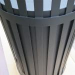 Powder Coating Dia 584* 914H Mm Steel Outdoor Trash Can