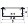 Buy cheap Household 6063 T5 Aluminium Casing LED Light Strip Recessed 21*8mm Extrusion from wholesalers