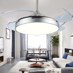 Ceiling fan lamp remote control dimming modern invisible acrylic leaf ceiling