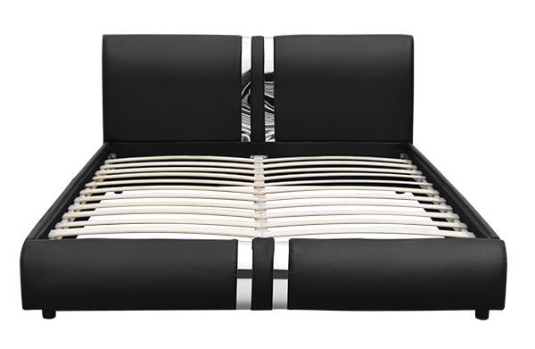 Buy cheap Fashion Stainless Steel Bar Hearboard And Footboard Black PU Bed Frame 160*200 from wholesalers