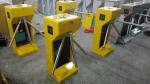 Yellow Color Tripod Turnstile Gate Steel Material Painted Push By Hand