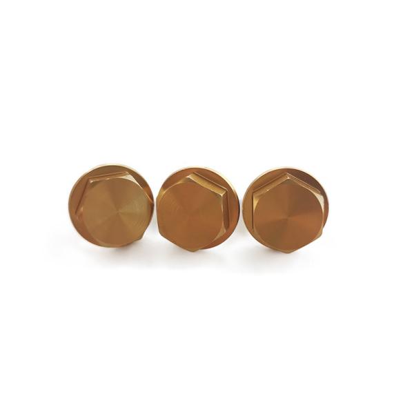 Buy cheap Stainless Steel 304 / Aluminum Decorative Wheel Bolts Gold Anodized from wholesalers