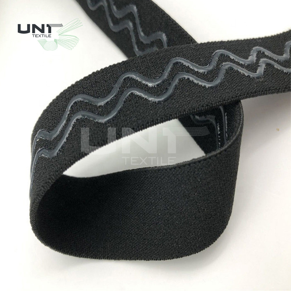 Anti Slip Silicone Gripper Elastic Tape For Bra Strip With Logo Printing