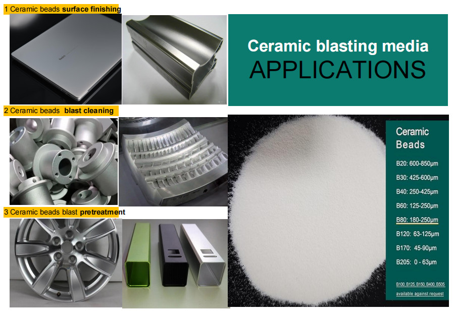 JZB120 Ceramic Beads Blasting Media For Casings Surface Finishing