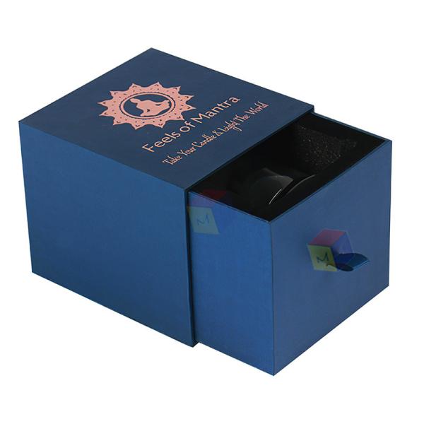 Buy cheap Luxury Rigid Cardboard Custom Logo Stamping Paper Drawer Candle Gift Box Packaging Wholesale Private Label from wholesalers