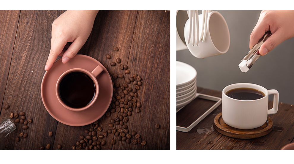 Sustainable Ceramic Coffee Mug Set For Afternoon Tea And Cappuccino In Matt White