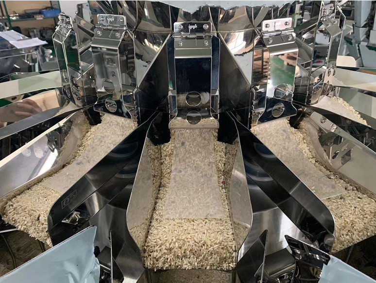 High Speed Grain Multihead Weigher Machine 20 Head MCU / PLC
