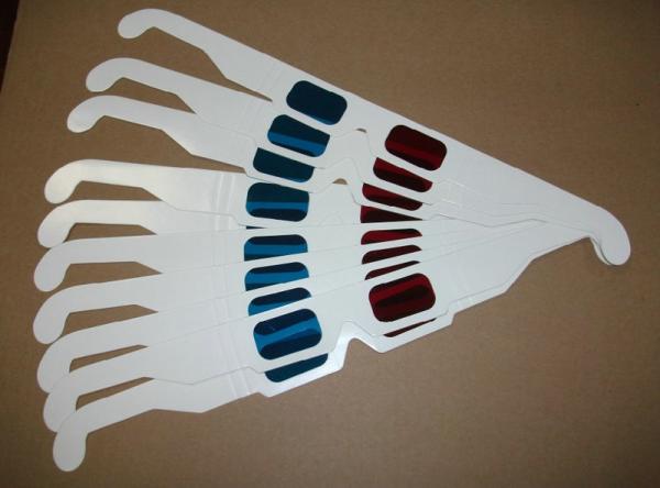 Buy cheap Red Blue Anaglyph 3D Glasses With Paper Frame Disposable As Giveaway from wholesalers