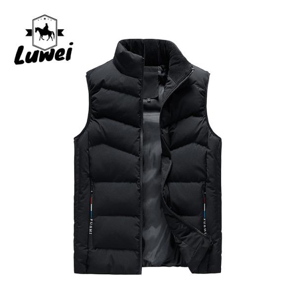 Buy cheap High Quality Male Outdoor Warm Waistcoat Utility Quilted Polyester Sleeveless Zip Up Gillet Thick Cotton Vest for Men from wholesalers