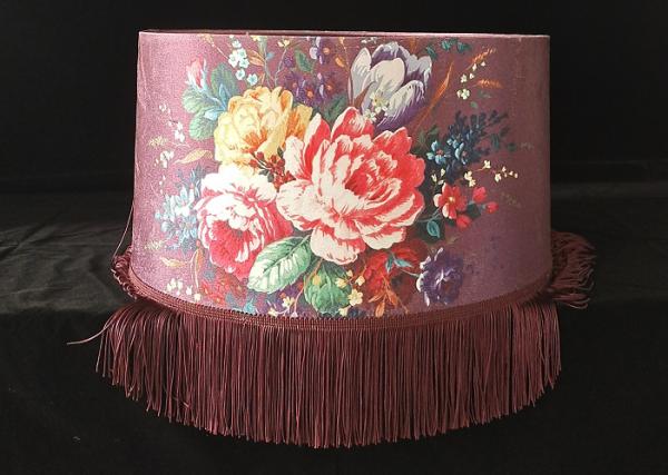 Buy cheap Rose Floral Velvet Lampshade With Tassels Antique 400*250MM from wholesalers