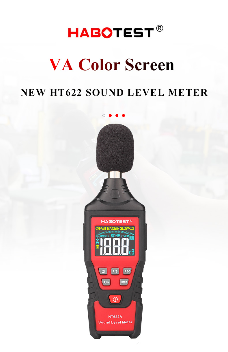 50dB Digital Sound Level Meter , HT622A Noise Measuring Instrument