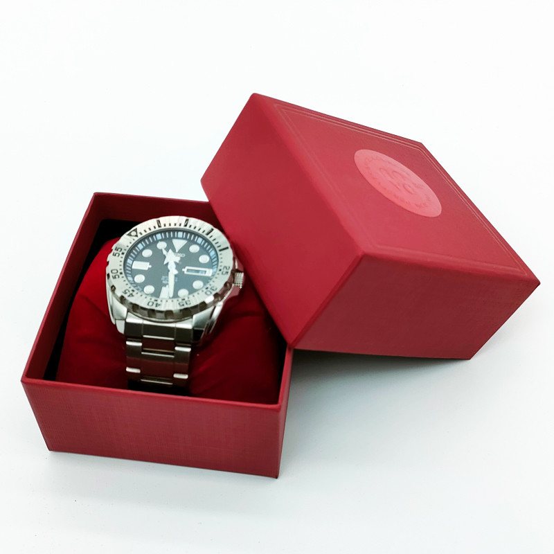 Single Personalised Red Velvet Jewellery Ring Box With Texture Surface Cardboard