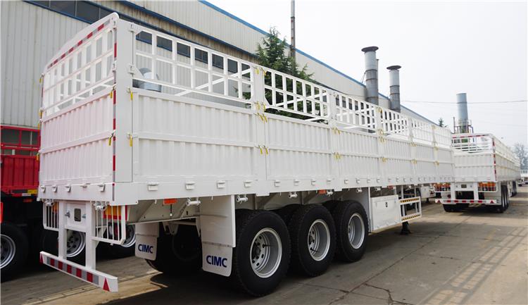 50 Ton Dry Cargo Tri Axle CIMC Storehouse Fence Semi Trailer