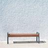 Buy cheap Modern Outdoor Public Seating wooden bench chair 2 Seater Steel wood Bench from wholesalers