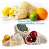 Buy cheap Recycled grocery shopping fruit reusable produce bag organic cotton mesh bag,100% Certified Organic Cotton Reusable Mesh from wholesalers