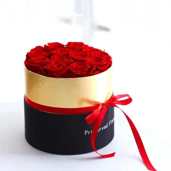Buy cheap Long Lasting Preserved Rose In Box Suede Round Boxes Preserved Roses Box Gifts from wholesalers