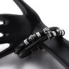 Buy cheap High Quality Stainless Steel Skeleton Skull Bracelet Men Vintage Jewelry Wholesale Black Leather Bracelets from wholesalers