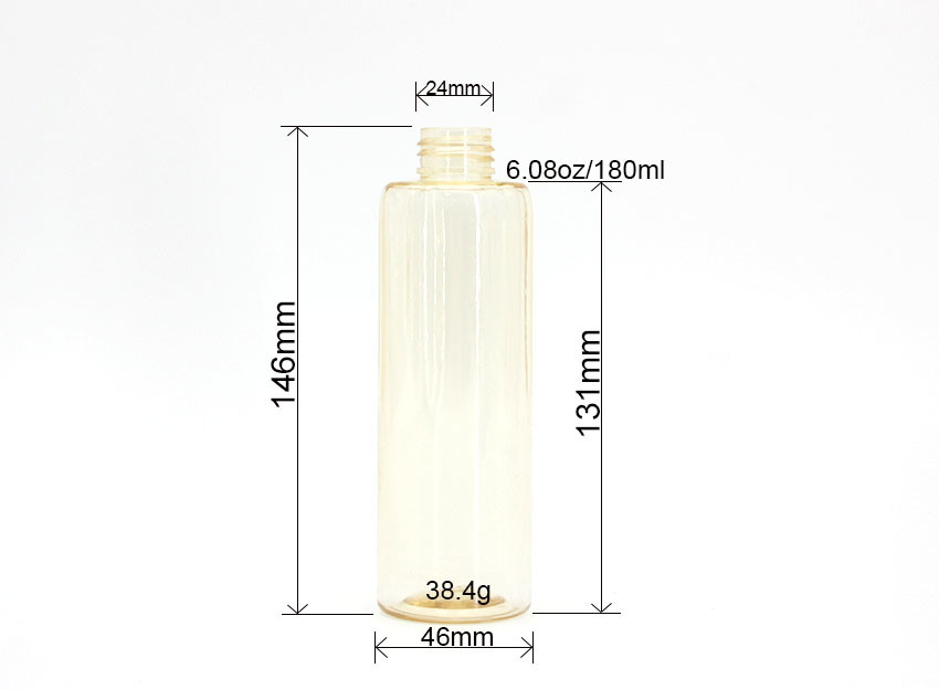 PET 24mm Clear Yellow 180ml Bulk Plastic Bottles