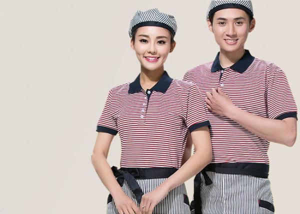 Buy cheap Combed Cotton Restaurant Uniforms Polo Shirts Contrast Color For Men And Women from wholesalers