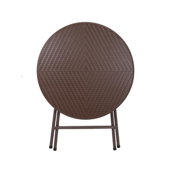 Buy cheap 31.5 Inches Plastic Folding Tables Rustproof Steel Legs Natural aRattan Color from wholesalers