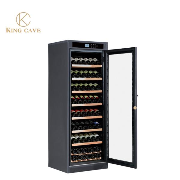 Buy cheap LED Light Wooden Rack Freestanding Wine Cooler Cabinet Low Noise High Capacity from wholesalers
