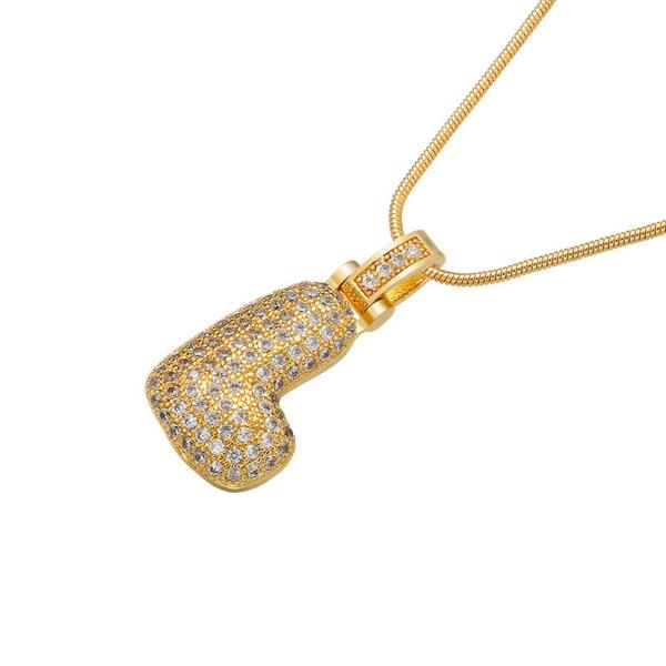 Buy cheap Crystal CZ Letter Pendant Necklace Gold Plated Initial 26 Hip Hop Charms Pendants from wholesalers