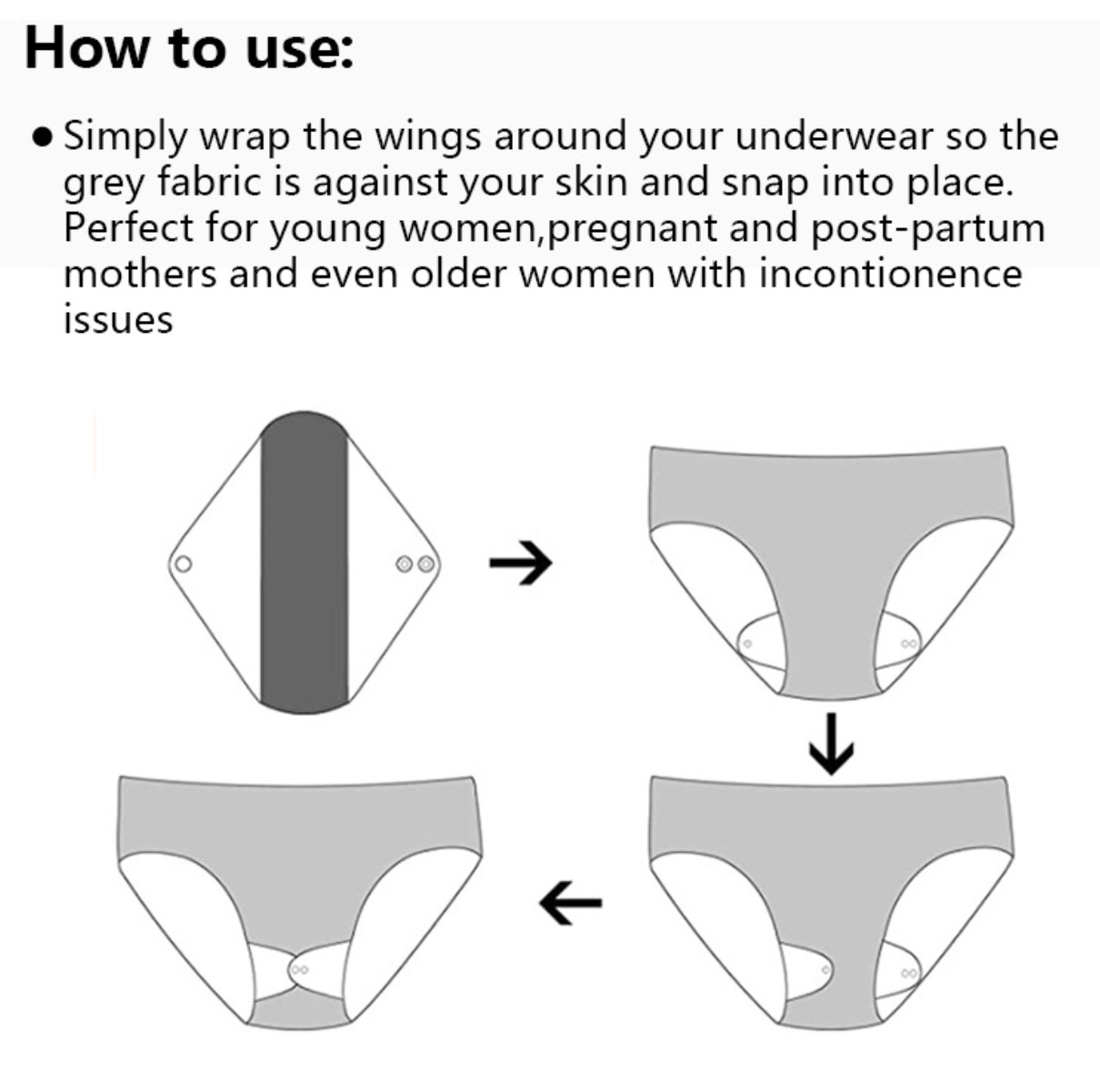 Heavy Flow Eco Friendly Reusable Sanitary Pads Fibre Sanitary Bamboo Cloth Pads High Absorbency