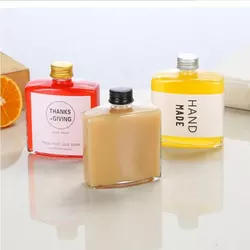 50ml 100ml 200ml 250ml 500ml Clear Glass Flat Wine Bottle for Cold Brew Coffee Juice