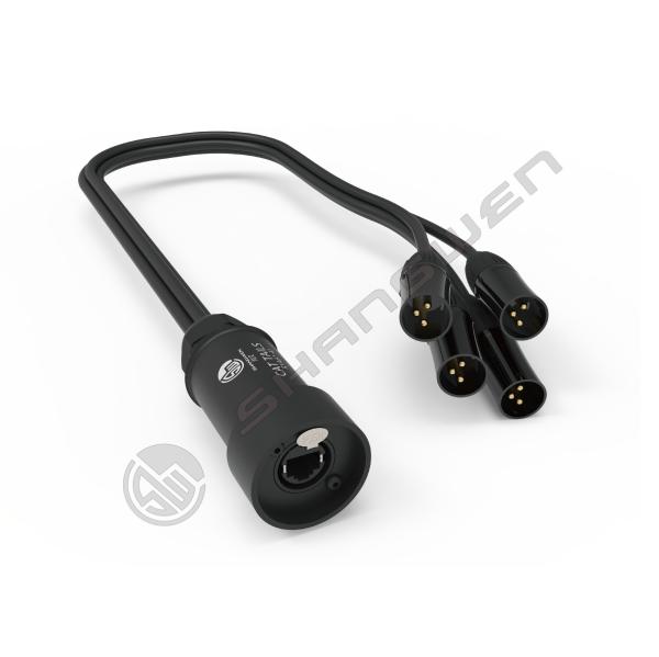 4-Channel 3-Pin XLR Adapter Cable with RJ45 Female Converter Xlr 3 Male Pins to
