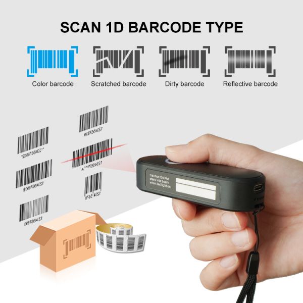 1D Portable Bluetooth Barcode Scanner 617nm LED CCD Image Sensor With Memory