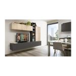 1800mm Modern Solid Wood Corner TV Stand For 75 Inch TV With Glass