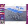 Buy cheap Double School Desk And Chair With Cabinet / Colorful Steel Frame Fixed from wholesalers