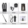 Buy cheap Long Distance Professional Two Way Radios UV8D Double PTT 5W UHF Walkie Talkie from wholesalers