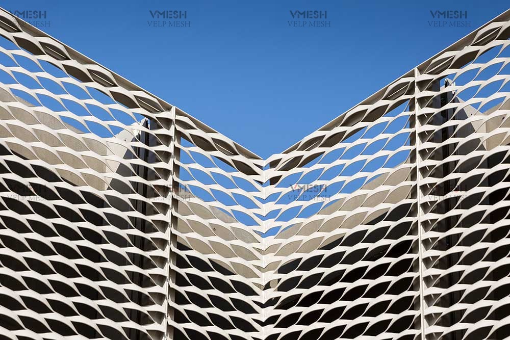 Architectural Suspended Aluminum Ceiling Expanded Metal Panels Black
