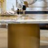 Buy cheap Luxury Italian Marble Dinner Table Customized Logo Stainless Steel Leg For Home Use from wholesalers