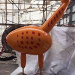 Painting Stainless Steel Giraffe Sculpture