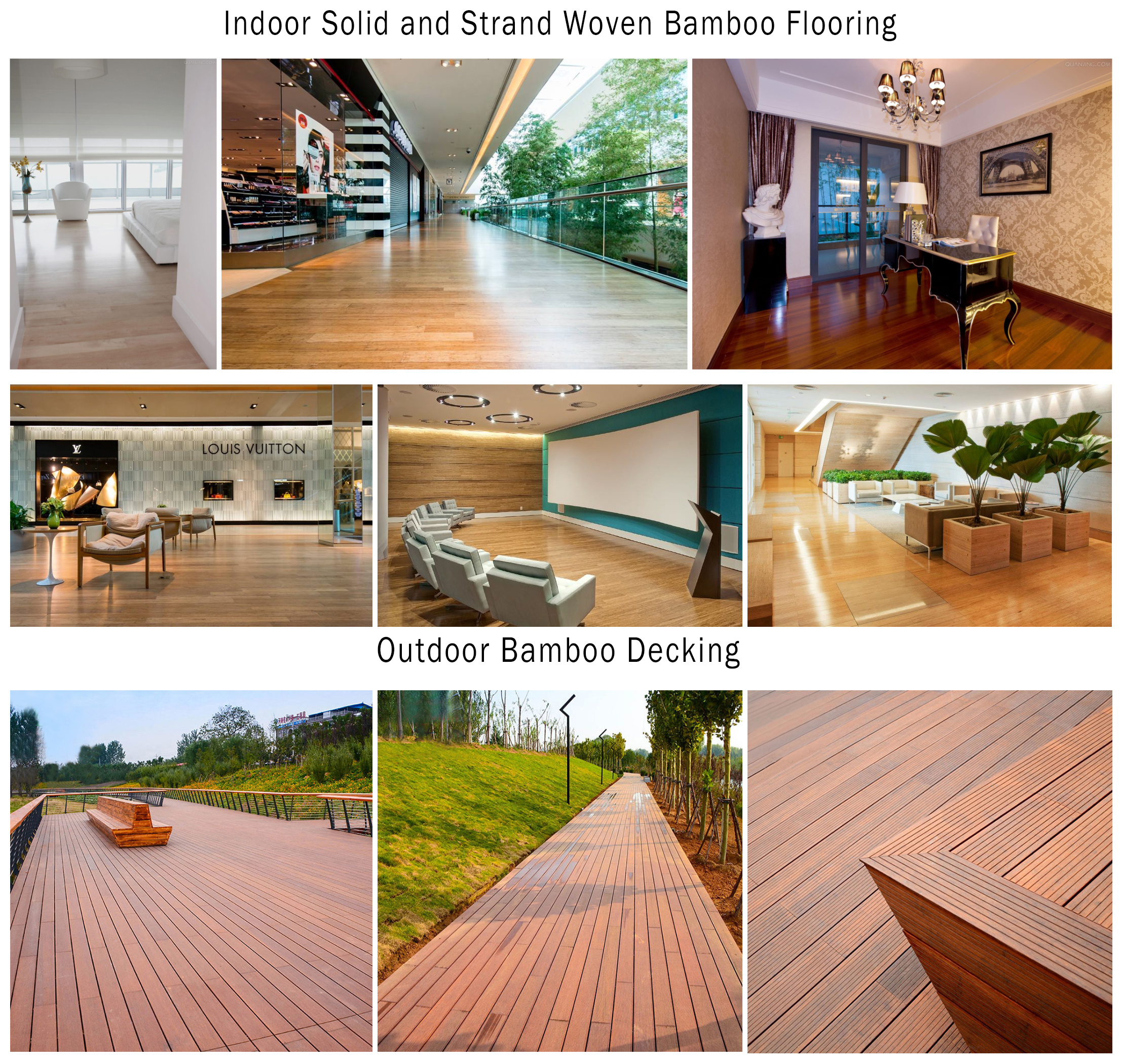 Indoor Above Grade/Wood Subfloor 12mm 14mm Natural Color Click System Bamboo Flooring