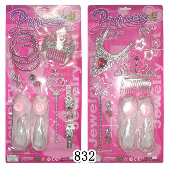 Buy cheap Fashion design beauty set with plastic toy necklace,bracelet,wand ,earrig,shoes from wholesalers